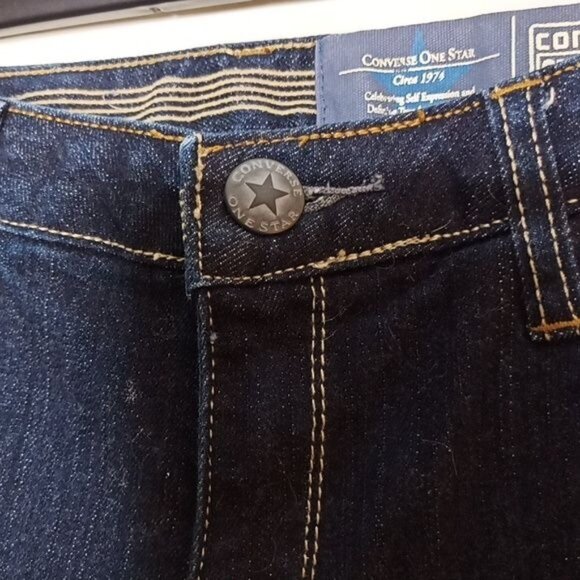 Converse One Star Dark Wash Denim Jeans Sz. 10 1% spandex - Picture 4 of 7